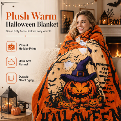 🎃 50% RABATT ENDAST IDAG ✨ Retro Halloween Döskalle Flanellfilt – Mysig värme för hemmet och vilan