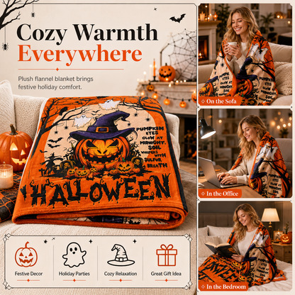 🎃 50% RABATT ENDAST IDAG ✨ Retro Halloween Döskalle Flanellfilt – Mysig värme för hemmet och vilan