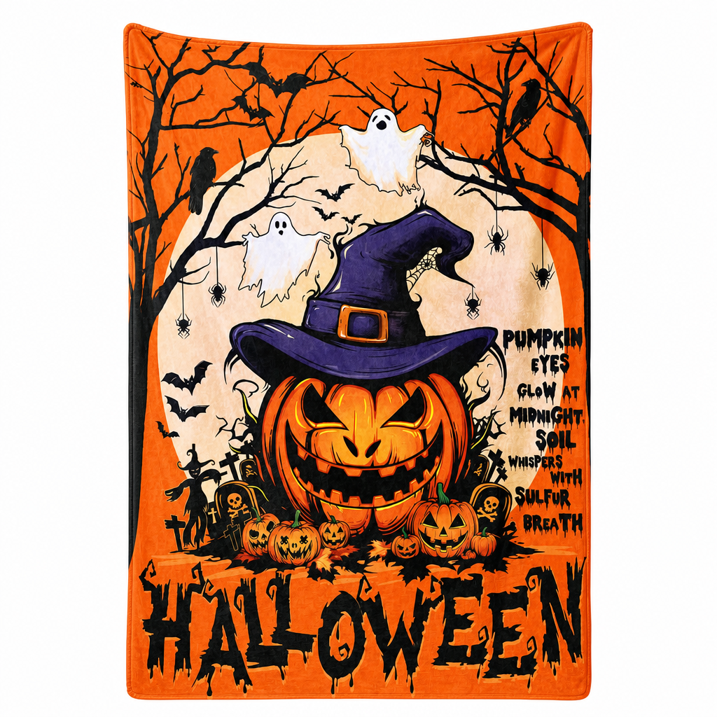 🎃 50% RABATT ENDAST IDAG ✨ Retro Halloween Döskalle Flanellfilt – Mysig värme för hemmet och vilan