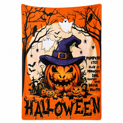 🎃 50% RABATT ENDAST IDAG ✨ Retro Halloween Döskalle Flanellfilt – Mysig värme för hemmet och vilan