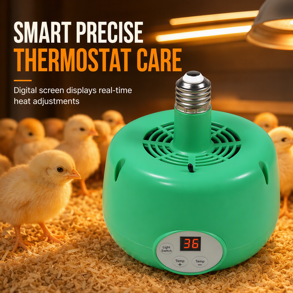 🔥50% RABATT NU! 🐣 Smart temperaturstyrd värmelampa, jämn värme, säker för smådjur 🔥✨