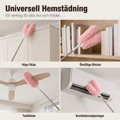 🧹 50% RABATT ✨ Förlängningsbar 360° roterande dammvippa – dubbelhuvad elektrostatisk för effektiv damning🧼