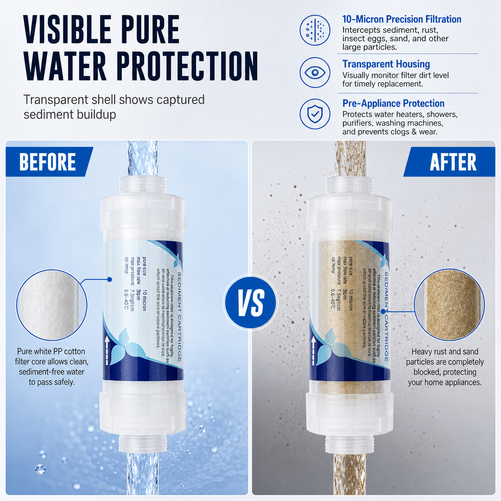 🚿 50 % RABATT! 💧 5-tums sedimentfilter med PP-bomull ✨