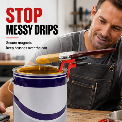 📢📢Köp 1 få 1 gratis！！ ⏰Dubbelsidigt Magnetiskt Penselklipp med Universell Klamhällare, Plastverktyg för Målarpenslar