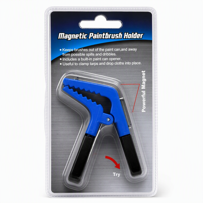 📢📢Köp 1 få 1 gratis！！ ⏰Dubbelsidigt Magnetiskt Penselklipp med Universell Klamhällare, Plastverktyg för Målarpenslar