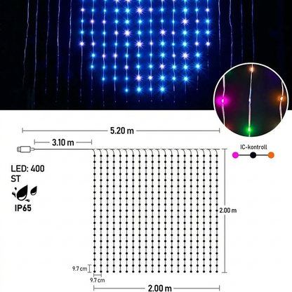🌈 50 % RABATT NU! 💡 Vattentäta LED-gardinljusslingor – appstyrning, musiksynk & anpassad ljuskonst 🎵