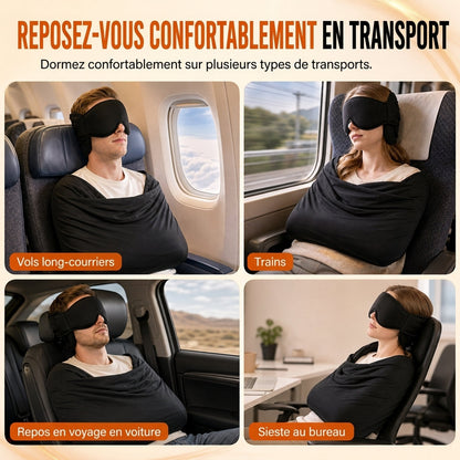 😴 FLASHREA: 50% RABATT! Reskudde i Minnesskum och 3D Sovmask – Justerbara Remmar & Ergonomisk Design för Skön Vila på Flyg, Tåg och i Bil 🧸✨
