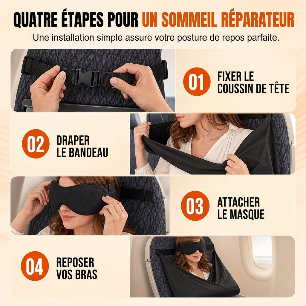 😴 FLASHREA: 50% RABATT! Reskudde i Minnesskum och 3D Sovmask – Justerbara Remmar & Ergonomisk Design för Skön Vila på Flyg, Tåg och i Bil 🧸✨