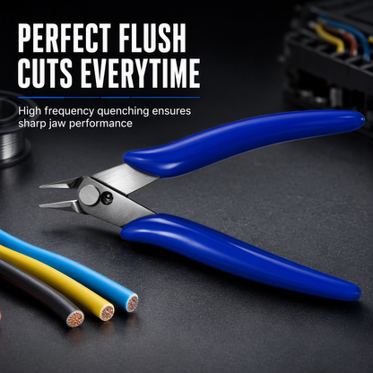 📢📢50% OFF !! ⏰ Precision Diagonal Pliers: Flush Cut, Spring-Loaded, Blackened Steel, Non-Slip Grip