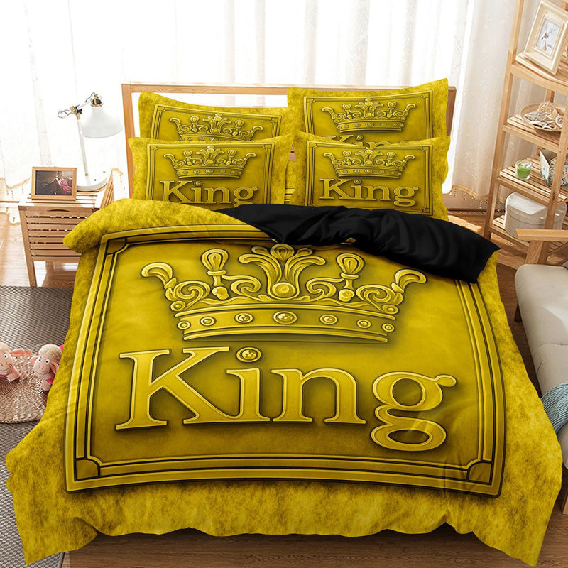 👑 50% RABATT! ✨ Modernt King Crown 3-delat bäddset – Lyxigt påslakanset i borstad mikrofiber med dold dragkedja