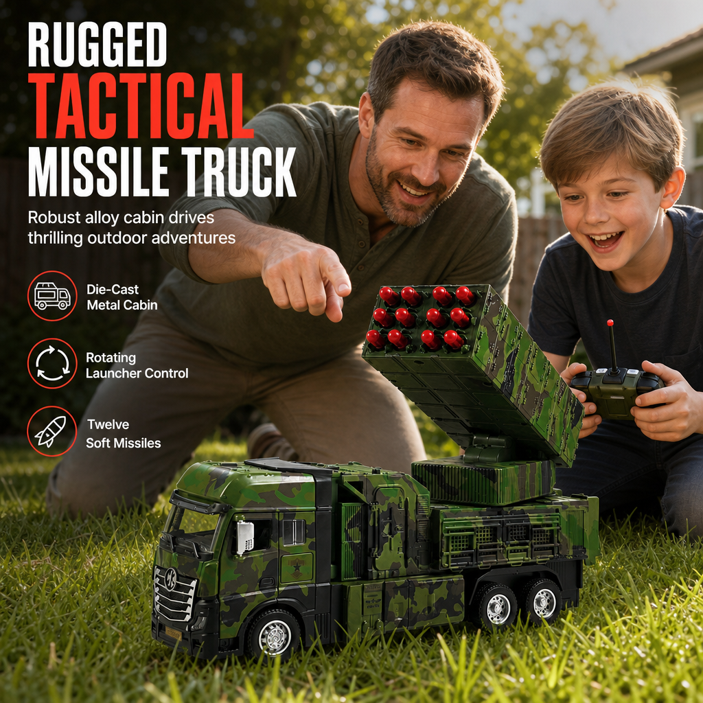 Överdimensionerad Fjärrstyrd Robottruck med Missilavfyrare