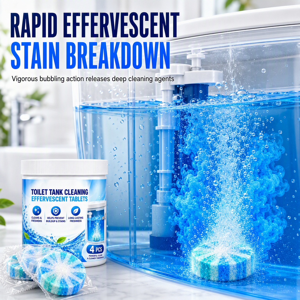 🚽✨ 50% RABATT NU! Sprudlande rengöringstabletter för toalettstol och cistern – snabbverkande, djuprengörande & tar bort fläckar och lukt – perfekt för automatisk rengöring 🚽