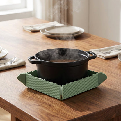 Magnetiskt grytunderlägg i silikon 🍳🧲 | Platt underlägg eller vikbar liten bricka | För kastruller och köksföremål