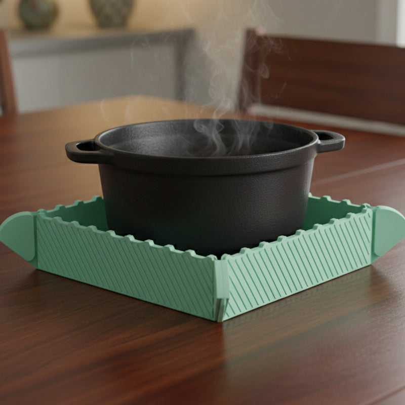 Magnetiskt grytunderlägg i silikon 🍳🧲 | Platt underlägg eller vikbar liten bricka | För kastruller och köksföremål