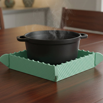 Magnetiskt grytunderlägg i silikon 🍳🧲 | Platt underlägg eller vikbar liten bricka | För kastruller och köksföremål