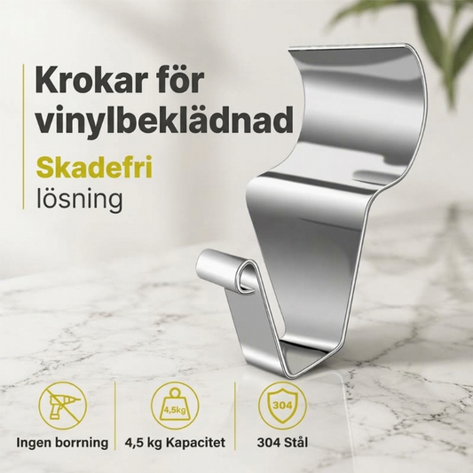 Tåliga 304-krokfästen i rostfritt stål för vinylbeklädnad