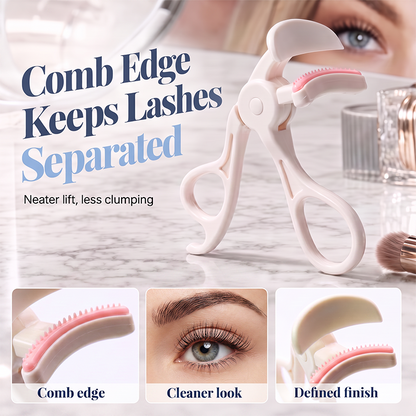 👁️ 50% RABATT! ✨ Vidvinklad ögonfransböjare med kam – Omedelbart fransböj, inbyggd separeringskam & skonsam kuddplatta – Ergonomiskt handtag för exakt, klumpfri böjning på sekunder 💫