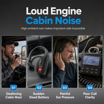 🚚 Bluetooth-headset för lastbilschaufförer: ENC-brusreducering, flexibel bommikrofon, 78 h speltid, lätt