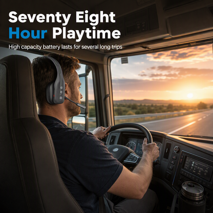 🚚 Bluetooth-headset för lastbilschaufförer: ENC-brusreducering, flexibel bommikrofon, 78 h speltid, lätt