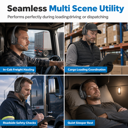 🚚 Bluetooth-headset för lastbilschaufförer: ENC-brusreducering, flexibel bommikrofon, 78 h speltid, lätt