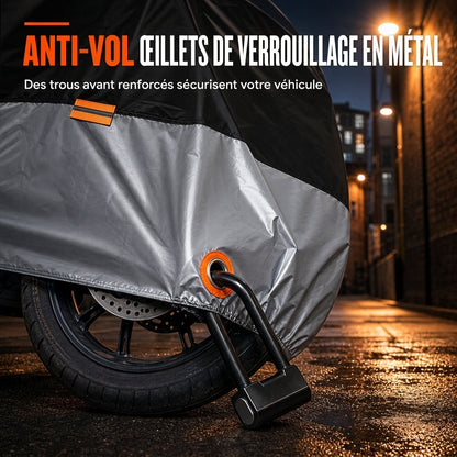🏍️ Motorcykelöverdrag med öppningar för lås – Oxford-tyg, fästspänne och reflekterande detaljer, storlekar M till 4XL för skydd mot regn, damm och sol ✨