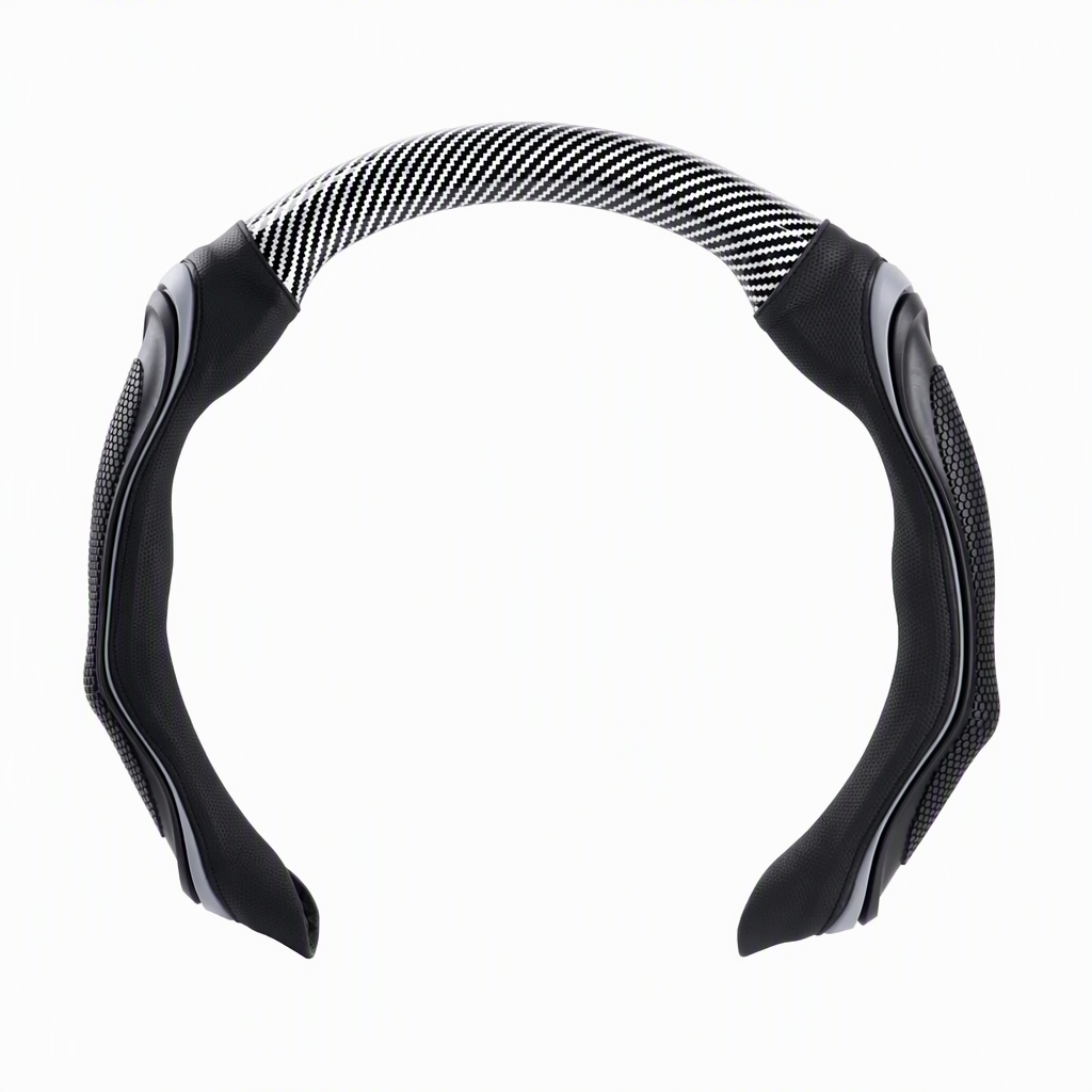 Universellt 38 cm sportigt rattskydd i läder med halkfritt silikongrepp och massagefunktion