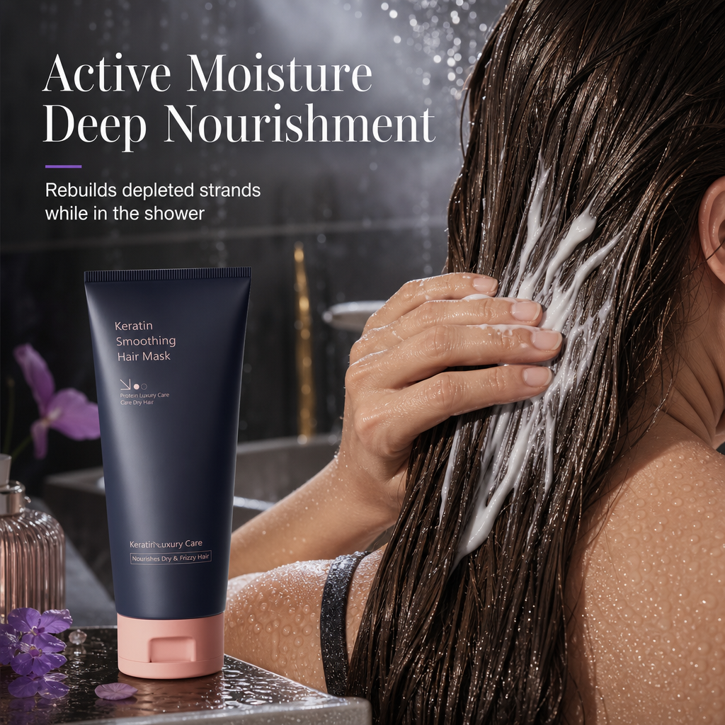 Keratinutjämnande Hårmask 320 ml – Närande och reparerande behandling för torrt, frissigt och skadat hår