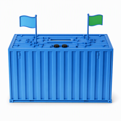 Digital spargris formad som container – Sparbössa med automatisk mynträkning