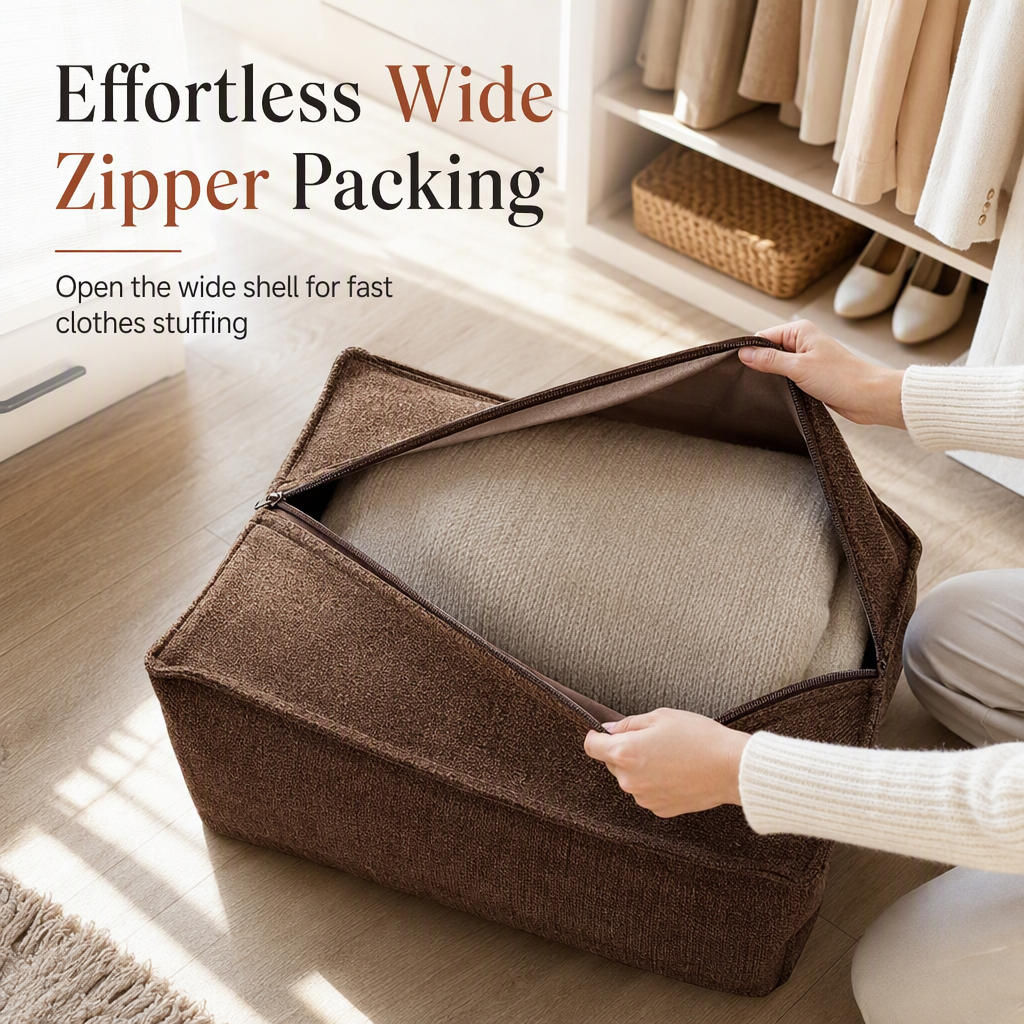 🛋️ 50% RABATT! ✨ Förvaringspuff & Sittpallfodral (45x45x23 cm) – Fyll med kläder, klarar 100 kg