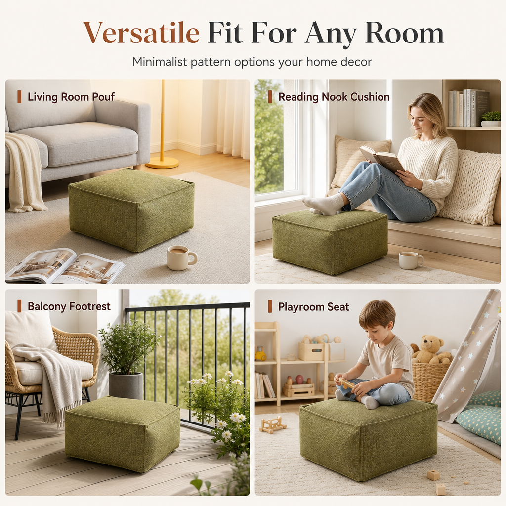 🛋️ 50% RABATT! ✨ Förvaringspuff & Sittpallfodral (45x45x23 cm) – Fyll med kläder, klarar 100 kg