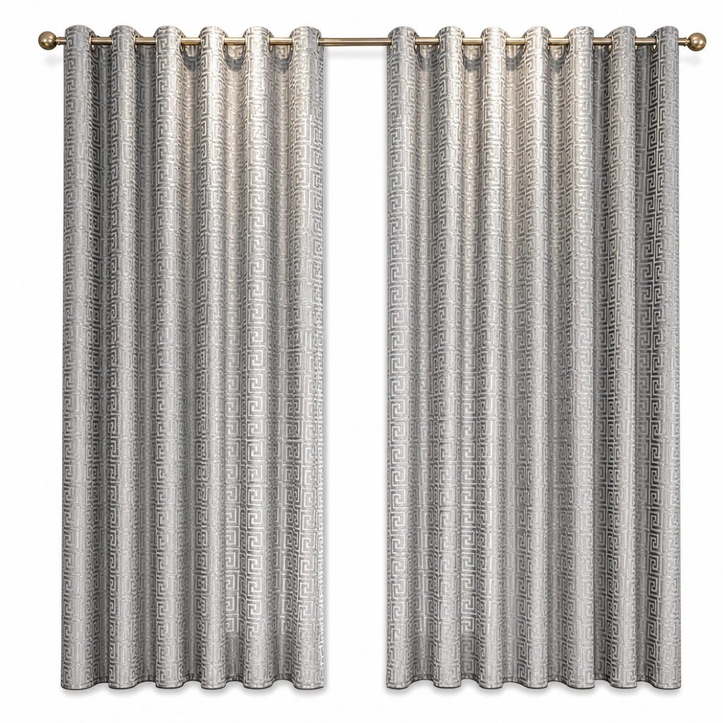 🪟 50% RABATT! ✨ Geometrisk jacquard-gardin i skir voile – Ljusfiltrerande, elegant & slitstark 🕊️