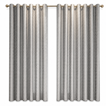 🪟 50% RABATT! ✨ Geometrisk jacquard-gardin i skir voile – Ljusfiltrerande, elegant & slitstark 🕊️