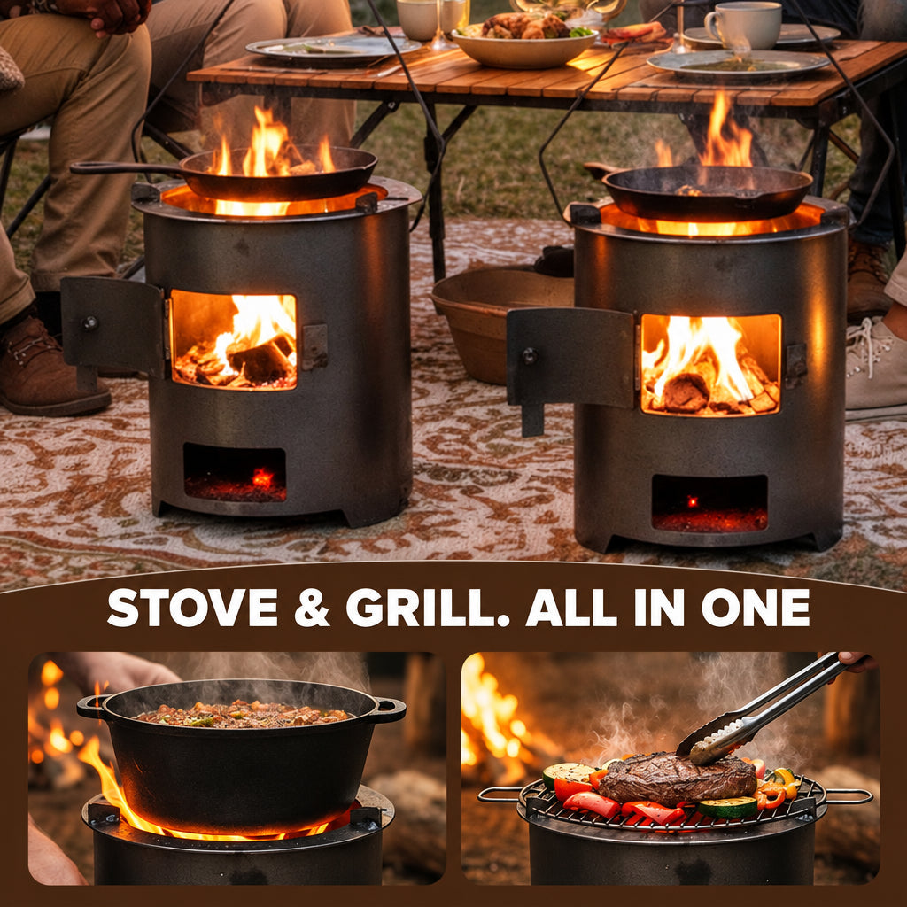 🥳2026 REA🥳💞50K+ SÅLDA! 🔥🍳 50% RABATT! Bärbar multifunktionell spis – effektiv förbränning, laga mat & värm, slitstark metall. Perfekt för camping & uteplats! 🏕️💪
