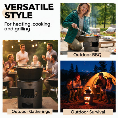 🥳2026 REA🥳💞50K+ SÅLDA! 🔥🍳 50% RABATT! Bärbar multifunktionell spis – effektiv förbränning, laga mat & värm, slitstark metall. Perfekt för camping & uteplats! 🏕️💪