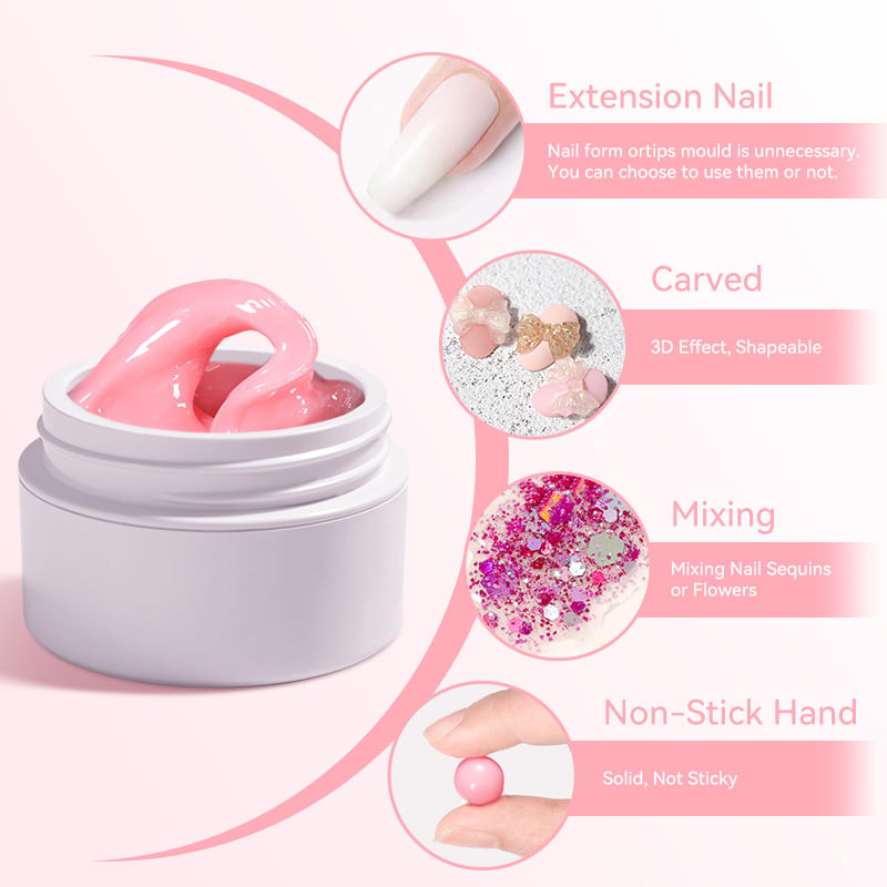 💅 SOMMARERBJUDANDE: 50 % RABATT! ✨Förstärkningsgel för nagelförlängningar — Rinner inte, lätt att använda 🥳