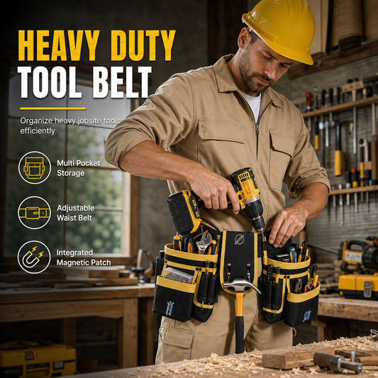 👷 50% RABATT! 🛠️ Justerbart verktygsbälte med flera fickor – Händerna fria ✨
