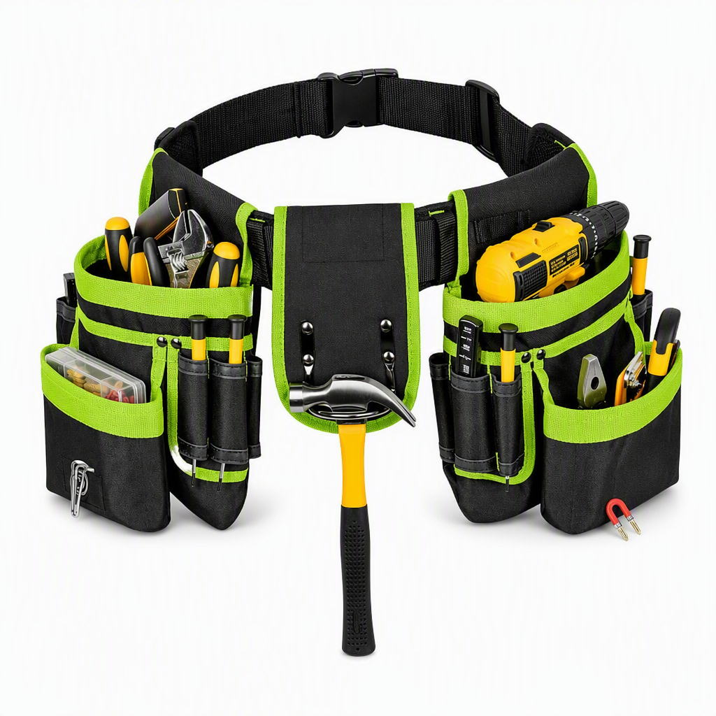 👷 50% RABATT! 🛠️ Justerbart verktygsbälte med flera fickor – Händerna fria ✨