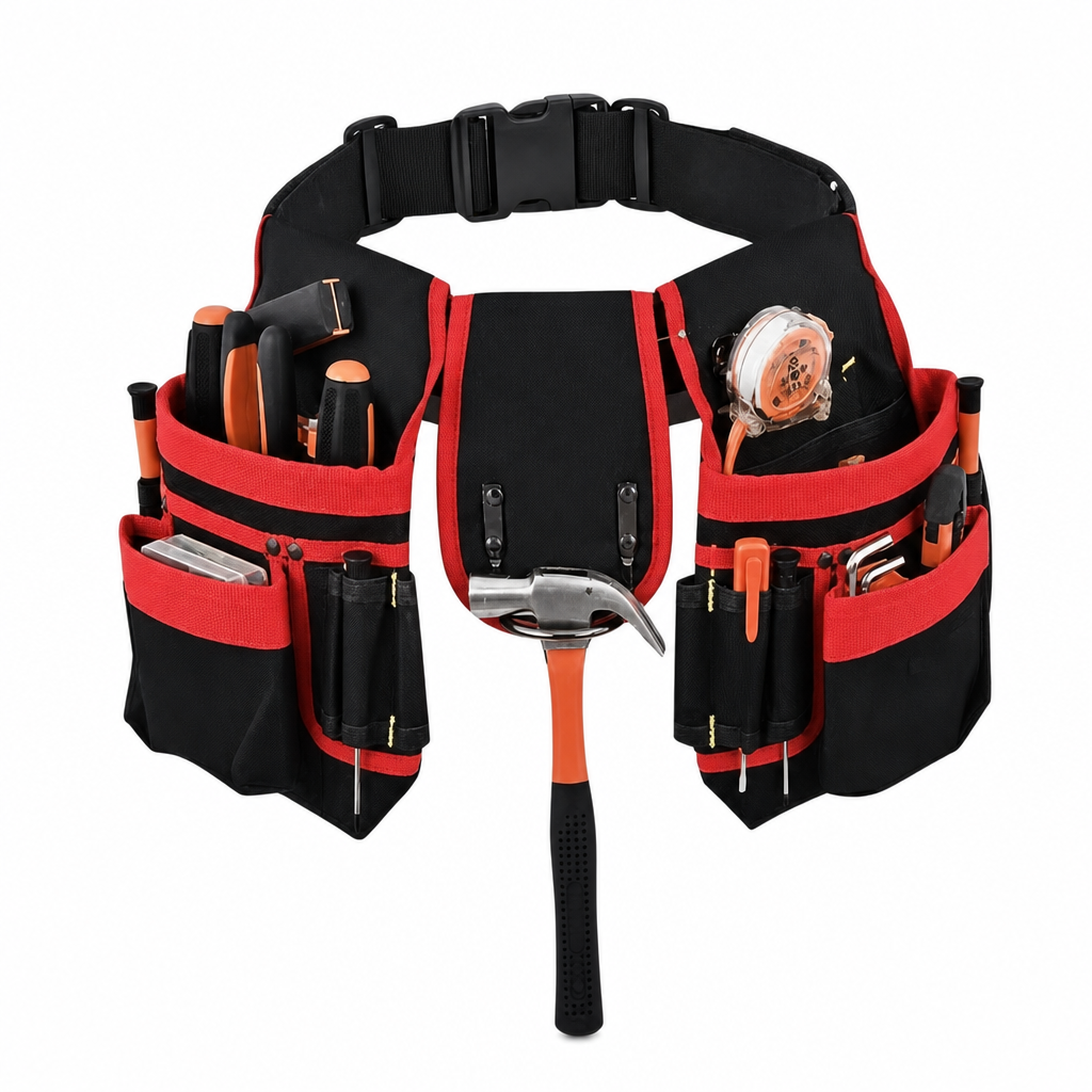 👷 50% RABATT! 🛠️ Justerbart verktygsbälte med flera fickor – Händerna fria ✨