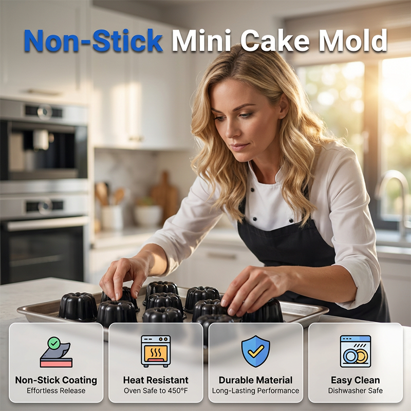 🍰 Köp 3 få 5 gratis🎃 Mini pumpakaksform i kolstål – non-stick, jämn värmefördelning & professionell design – perfekt för individuella desserter och familjebak ✨🧁