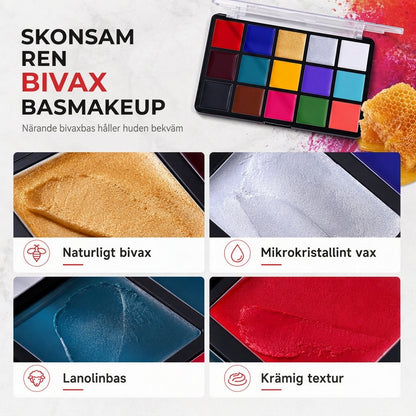 🎭50 % RABATT🖌️Fetbaserad ansikts- och kroppsfärgpalett i 15 färger, smink för halloween och maskerader🎨