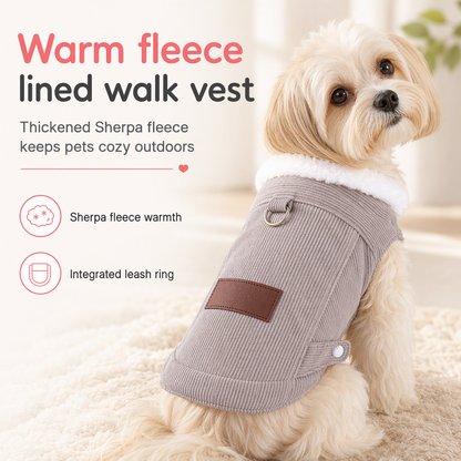 🐾 BEGRÄNSAD TID 50 % RABATT! ❄️ Varm husdjursväst i lammfleece – Tjockt fodrad, inbyggd koppelring för hundar & katter ✨