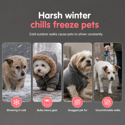 🐾 BEGRÄNSAD TID 50 % RABATT! ❄️ Varm husdjursväst i lammfleece – Tjockt fodrad, inbyggd koppelring för hundar & katter ✨