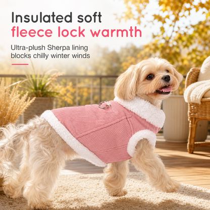 🐾 BEGRÄNSAD TID 50 % RABATT! ❄️ Varm husdjursväst i lammfleece – Tjockt fodrad, inbyggd koppelring för hundar & katter ✨