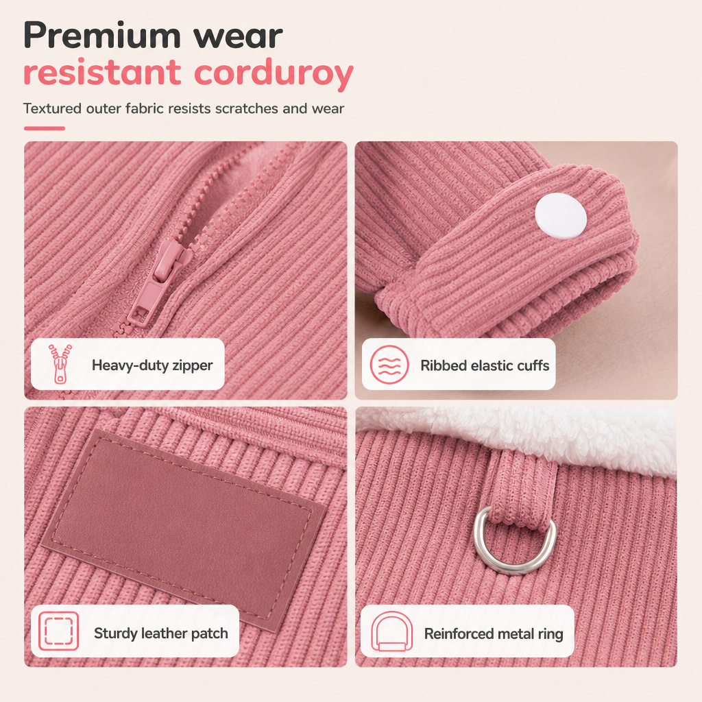 🐾 BEGRÄNSAD TID 50 % RABATT! ❄️ Varm husdjursväst i lammfleece – Tjockt fodrad, inbyggd koppelring för hundar & katter ✨