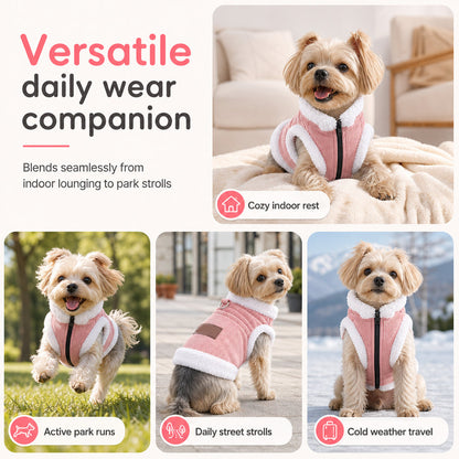 🐾 BEGRÄNSAD TID 50 % RABATT! ❄️ Varm husdjursväst i lammfleece – Tjockt fodrad, inbyggd koppelring för hundar & katter ✨