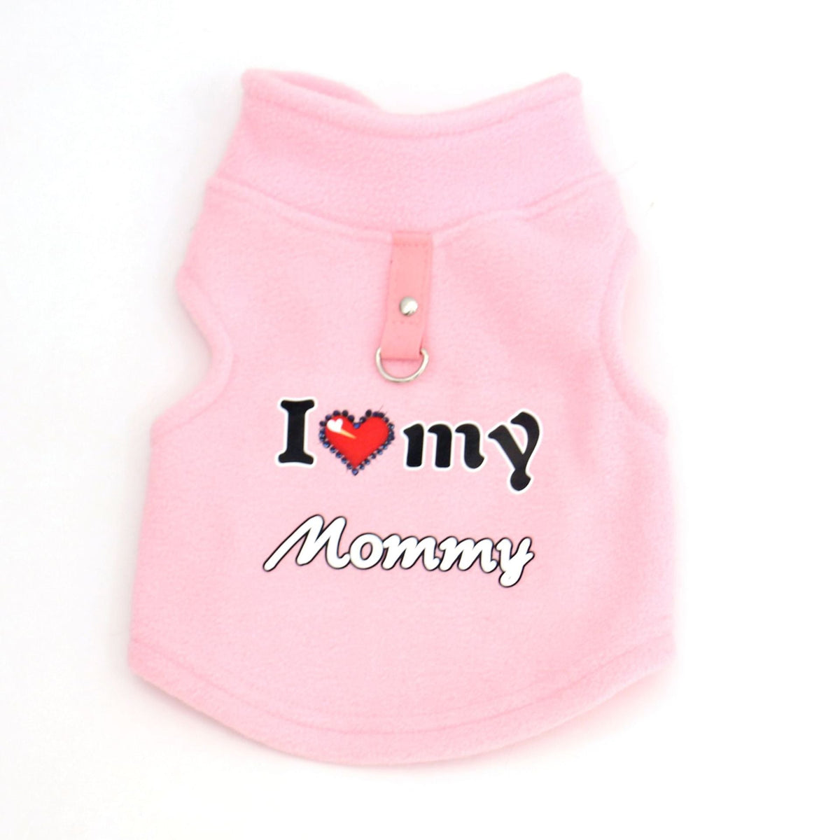 📢📢50 % RABATT !! ⏰ Varm husdjurströja med koppelring – “Love Dad & Mum”-design, håll din hund varm och stilig på vinterpromenader ❄️