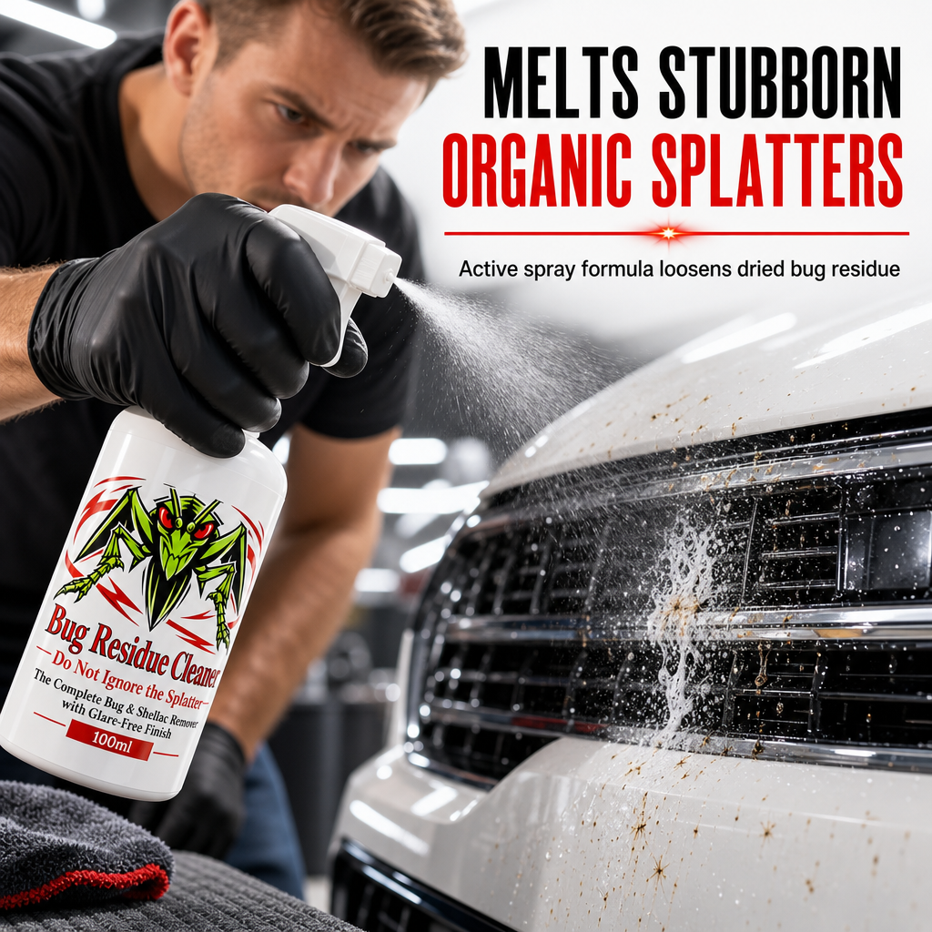 Car Windshield Bug Residue and Dust Cleaner 100ml Glass Cleaning Liquid for Removing Dirt and Insect Splats