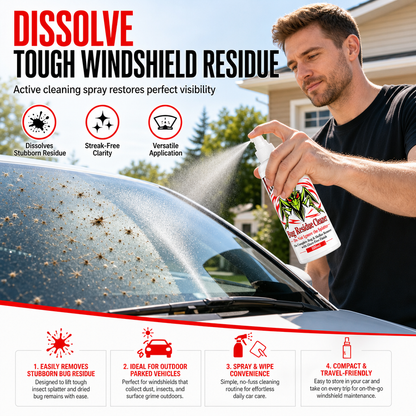 Car Windshield Bug Residue and Dust Cleaner 100ml Glass Cleaning Liquid for Removing Dirt and Insect Splats
