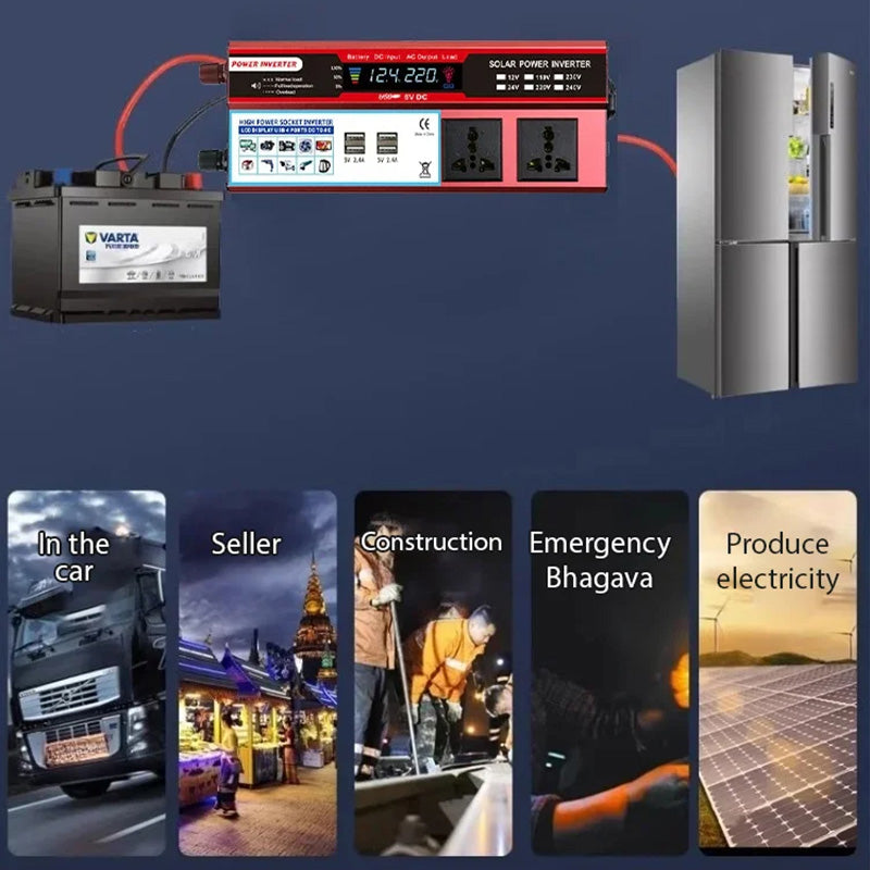 🔥📢 Tidsbegränsat erbjudande! 🔌 Bärbar 2000W spänningsomvandlare – DC till AC billaddaradapter, strömförsörj dina enheter under bilresor, camping & nödsituationer ⚡