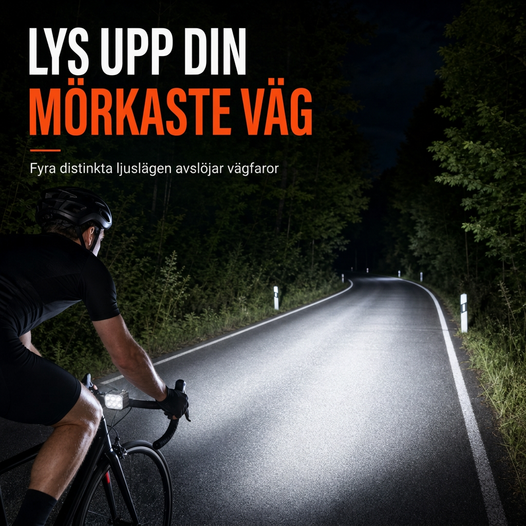 Kraftigt cykelljus, främre strålkastare och bakre lyse för mountainbike, säkerhetsvarning vid nattkörning, cykeltilbehör